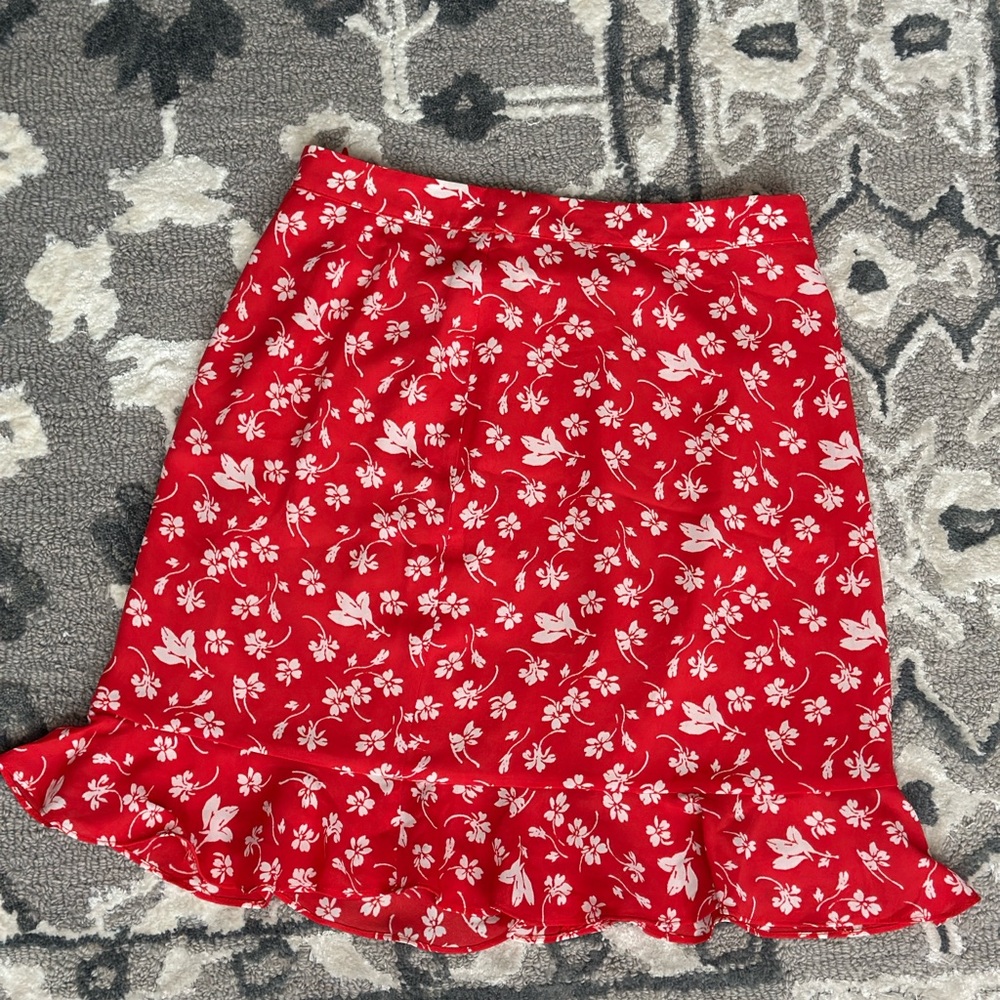 J.Crew Mercantile Floral Red Skirt